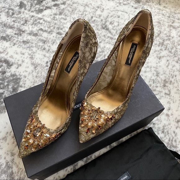 Dolce and Gabbana Crystal Embellished Pumps - Picture 4 of 8